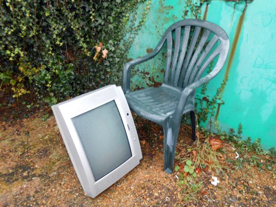 Garden Chair & Computer Monitor